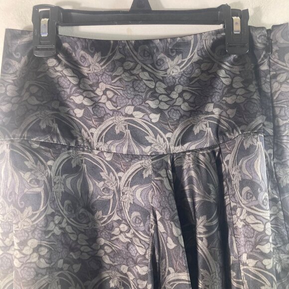 Womens The Limited Silk Floral Full Skirt Gray Black 0 NWT Lined Silk Polyester - Picture 3 of 11